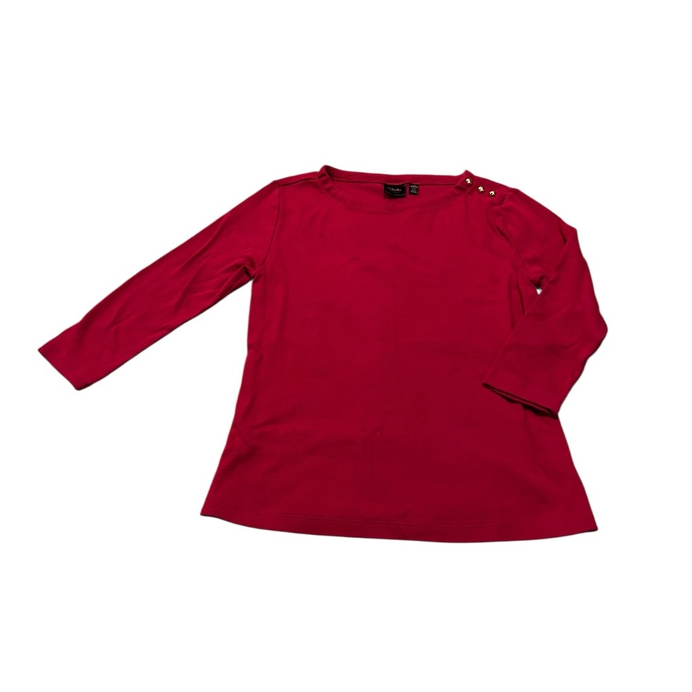 RAFAELLA red top with cropped sleeves